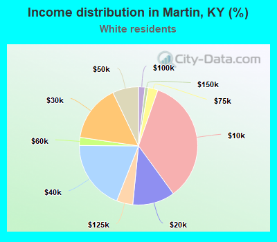 Income distribution in Martin, KY (%)