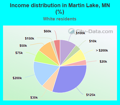 Income distribution in Martin Lake, MN (%)