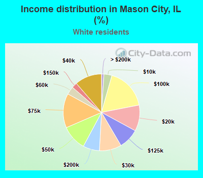 Income distribution in Mason City, IL (%)