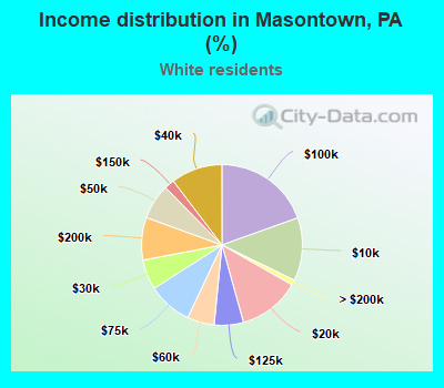Income distribution in Masontown, PA (%)