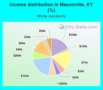 Income distribution in Masonville, KY (%)