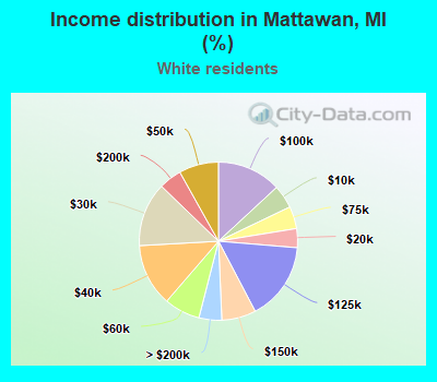 Income distribution in Mattawan, MI (%)