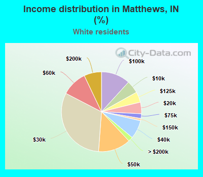 Income distribution in Matthews, IN (%)
