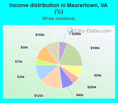 Income distribution in Maurertown, VA (%)