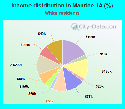 Income distribution in Maurice, IA (%)