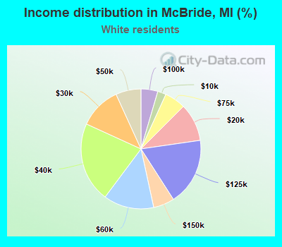 Income distribution in McBride, MI (%)