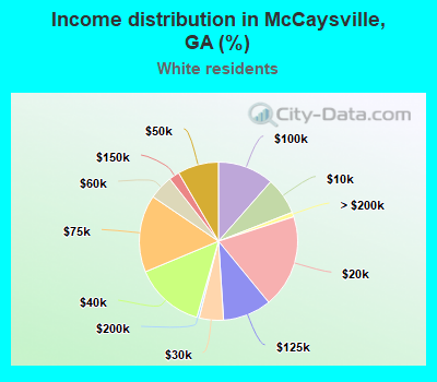 Income distribution in McCaysville, GA (%)