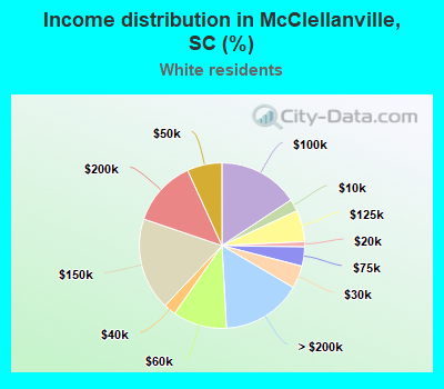 Income distribution in McClellanville, SC (%)
