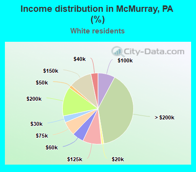 Income distribution in McMurray, PA (%)