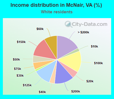 Income distribution in McNair, VA (%)