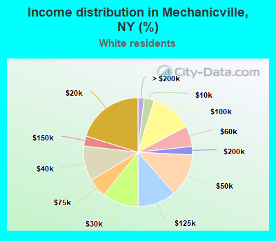 Income distribution in Mechanicville, NY (%)