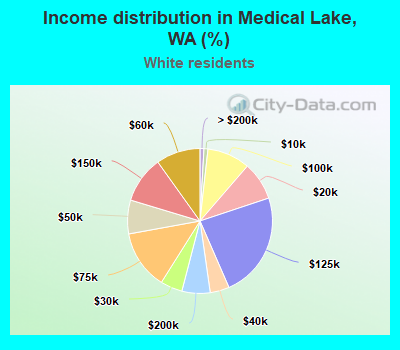 Income distribution in Medical Lake, WA (%)