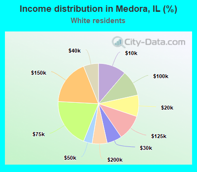 Income distribution in Medora, IL (%)