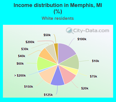 Income distribution in Memphis, MI (%)