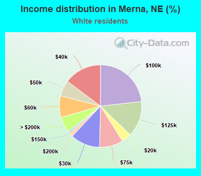 Income distribution in Merna, NE (%)
