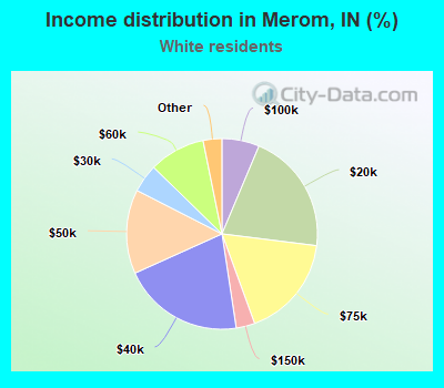 Income distribution in Merom, IN (%)