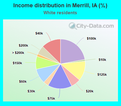 Income distribution in Merrill, IA (%)