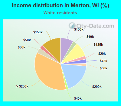 Income distribution in Merton, WI (%)