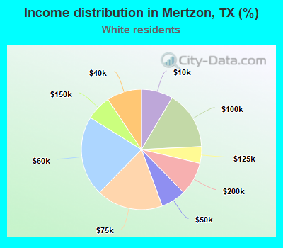 Income distribution in Mertzon, TX (%)