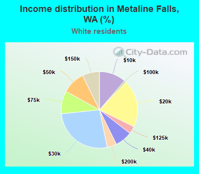 Income distribution in Metaline Falls, WA (%)