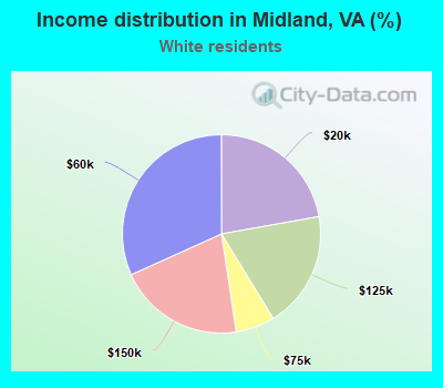 Income distribution in Midland, VA (%)