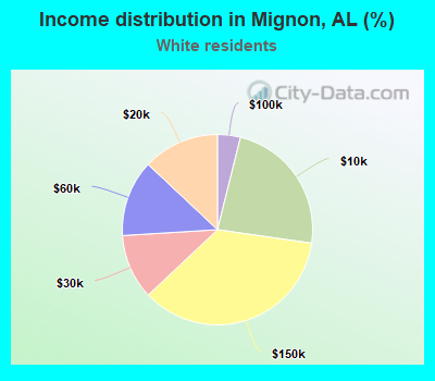 Income distribution in Mignon, AL (%)