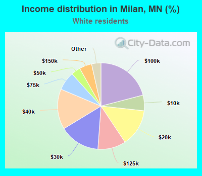 Income distribution in Milan, MN (%)