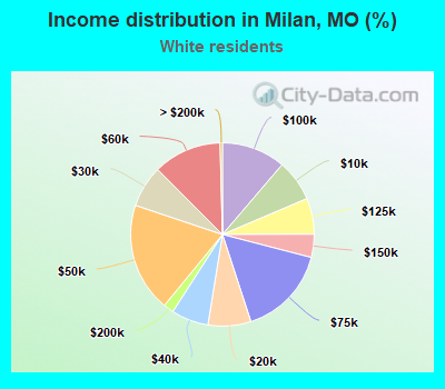 Income distribution in Milan, MO (%)