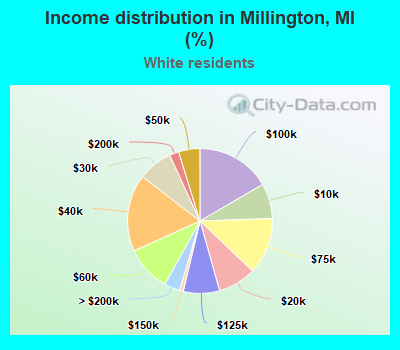 Income distribution in Millington, MI (%)
