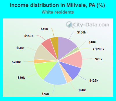 Income distribution in Millvale, PA (%)