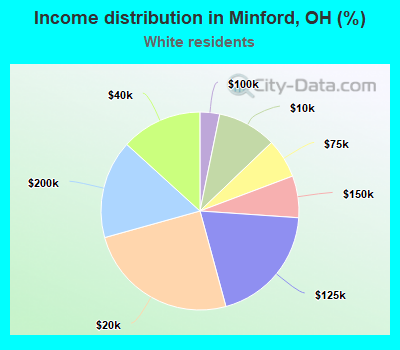 Income distribution in Minford, OH (%)