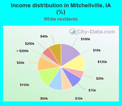 Income distribution in Mitchellville, IA (%)