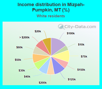 Income distribution in Mizpah-Pumpkin, MT (%)