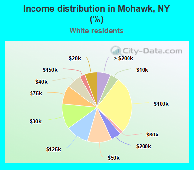 Income distribution in Mohawk, NY (%)
