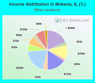 Income distribution in Mokena, IL (%)