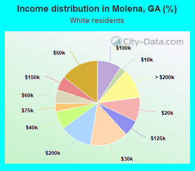 Income distribution in Molena, GA (%)
