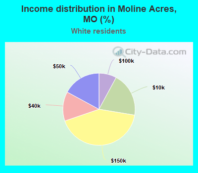 Income distribution in Moline Acres, MO (%)