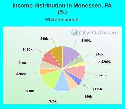 Income distribution in Monessen, PA (%)