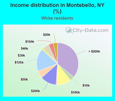 Income distribution in Montebello, NY (%)