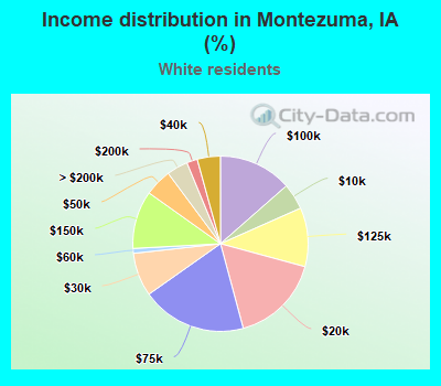 Income distribution in Montezuma, IA (%)