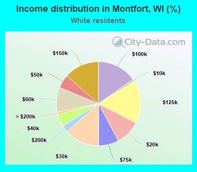 Income distribution in Montfort, WI (%)