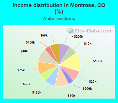 Income distribution in Montrose, CO (%)