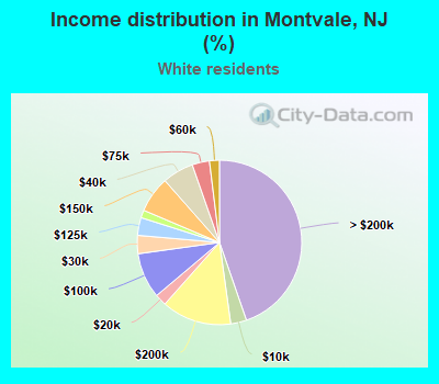 Income distribution in Montvale, NJ (%)