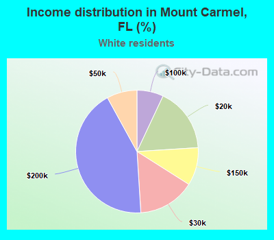 Income distribution in Mount Carmel, FL (%)