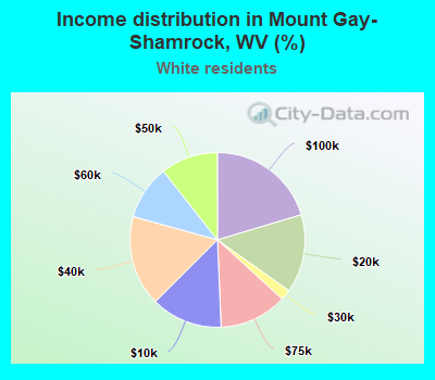 Income distribution in Mount Gay-Shamrock, WV (%)
