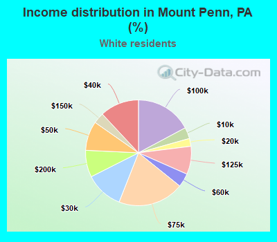 Income distribution in Mount Penn, PA (%)
