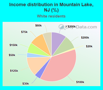 Income distribution in Mountain Lake, NJ (%)