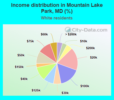 Income distribution in Mountain Lake Park, MD (%)