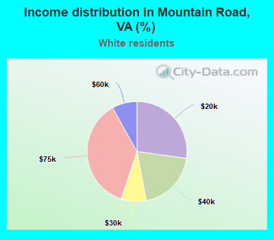 Income distribution in Mountain Road, VA (%)