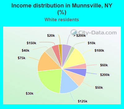 Income distribution in Munnsville, NY (%)